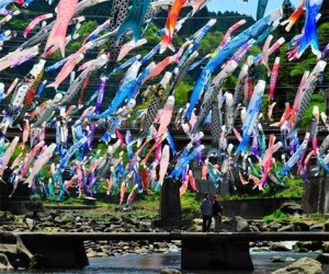 熊本县的杖立温泉--鲤鱼跳龙门